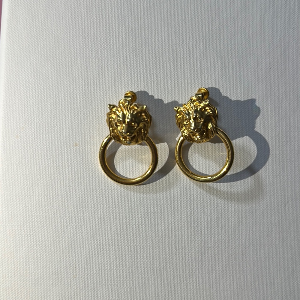Lion Earrings clip on